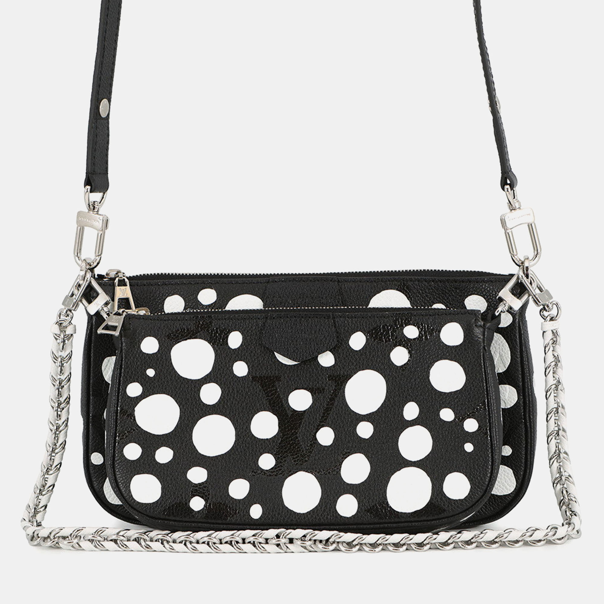 

Louis Vuitton LV x YK Multi Pochette Accessoires Infinity Dot Black Monogram Empreinte Leather Crossbody Bag