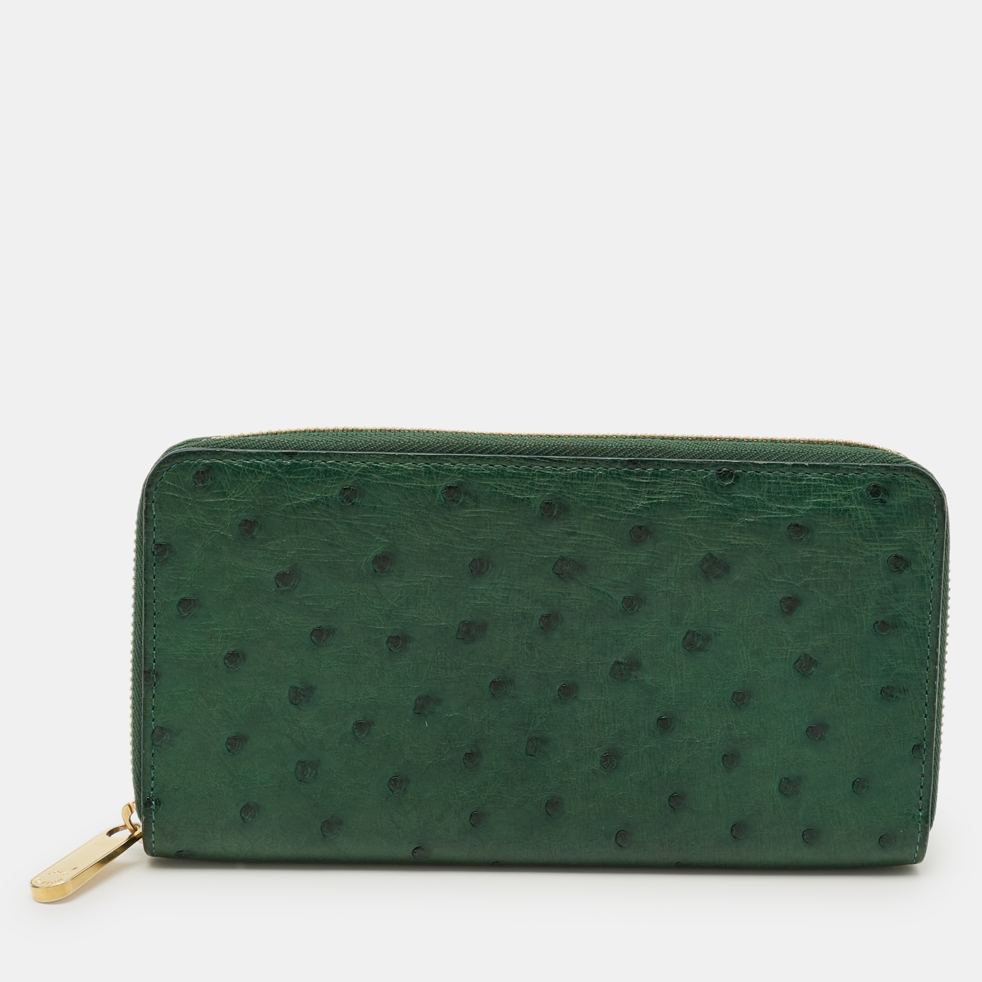 

Louis Vuitton Zippy Green Ostrich Wallet