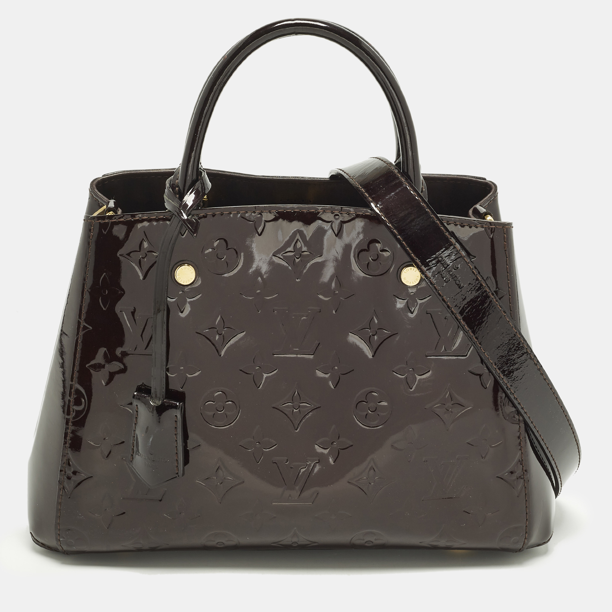 

Louis Vuitton Montaigne BB Amarante Monogram Vernis Bag, Burgundy