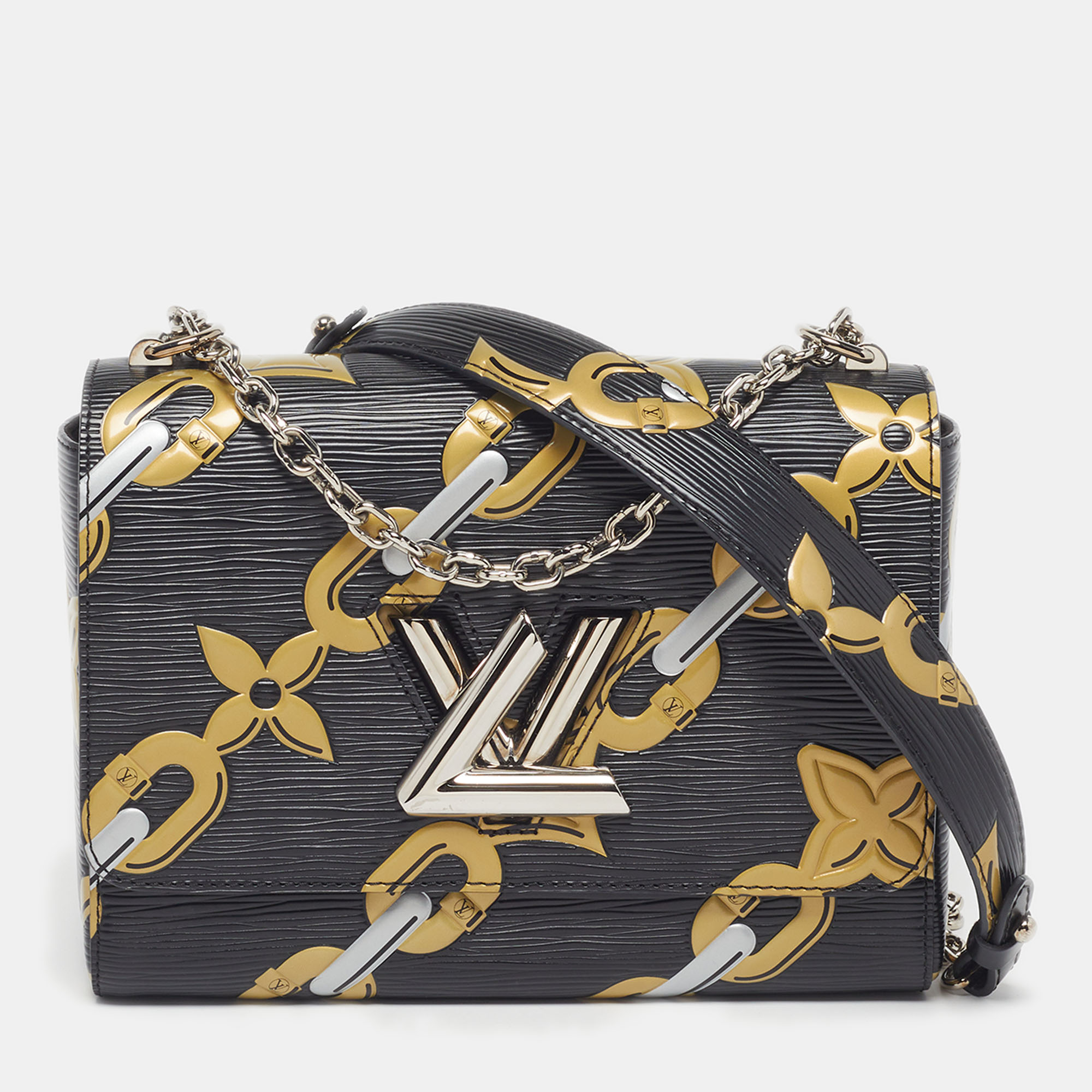 

Louis Vuitton Twist MM Black Chain Flower Epi Leather Shoulder Bag