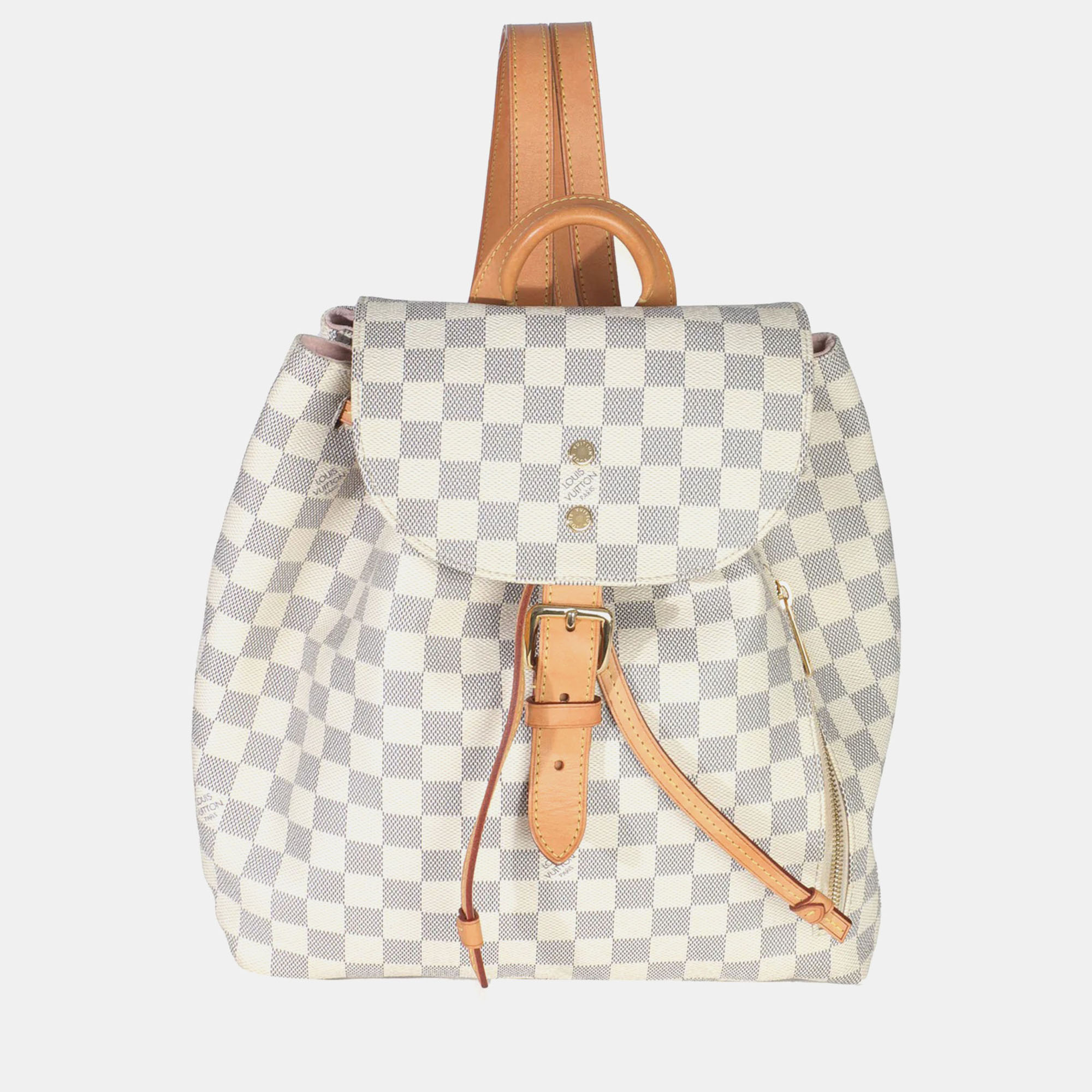 

Louis Vuitton Damier Azur Sperone MM White Blue Canvas Backpack, Grey