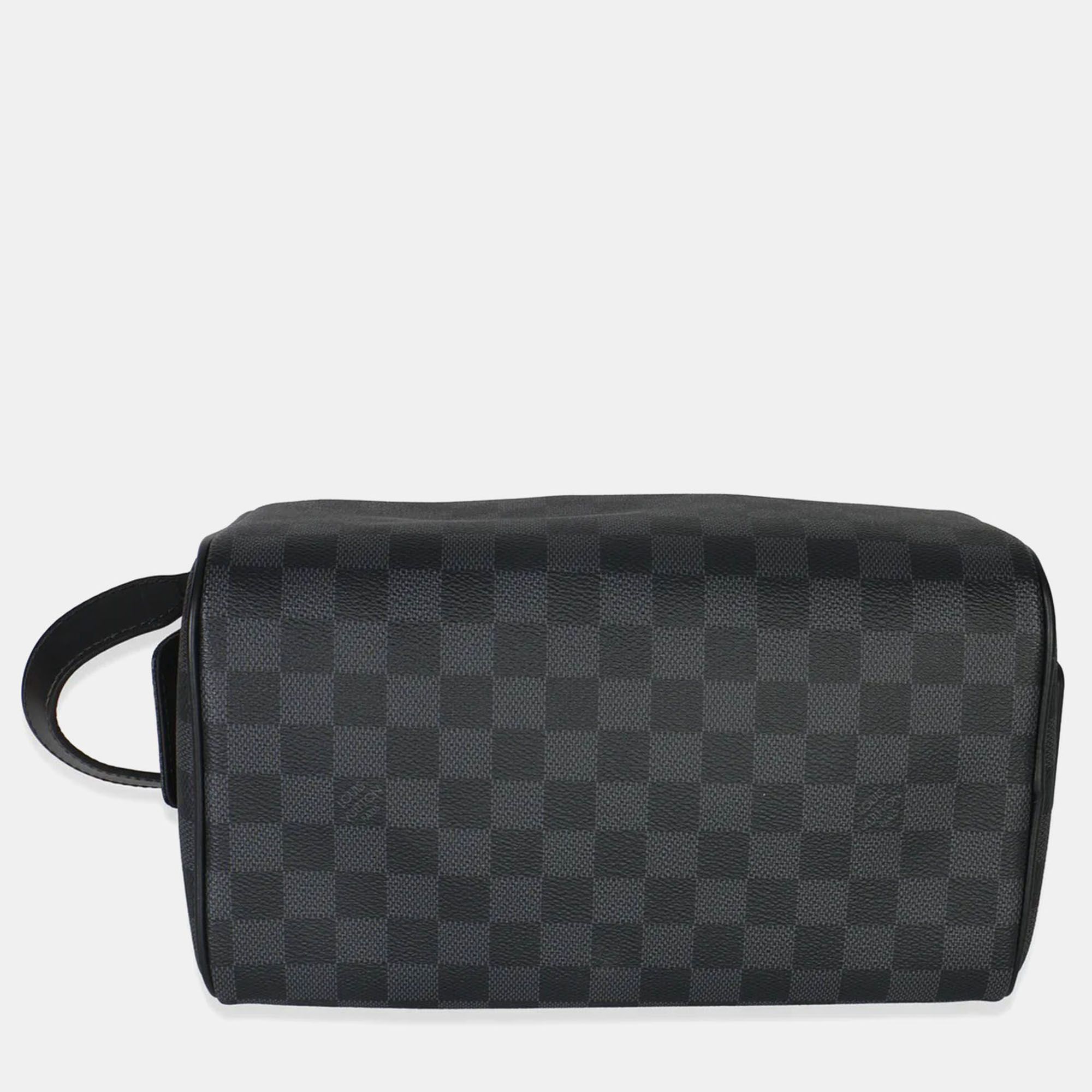 

Louis Vuitton Damier Graphite Grey Canvas Dopp Kit Bag, Black