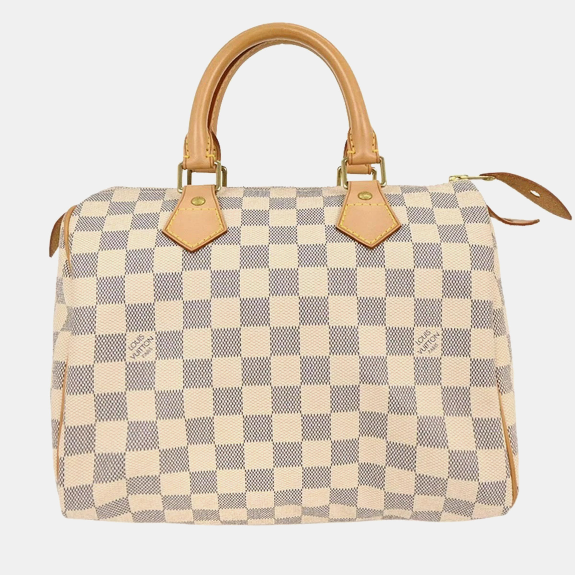 

Louis Vuitton Speedy 25 Damier Azur Canvas Top Handle Bag, White