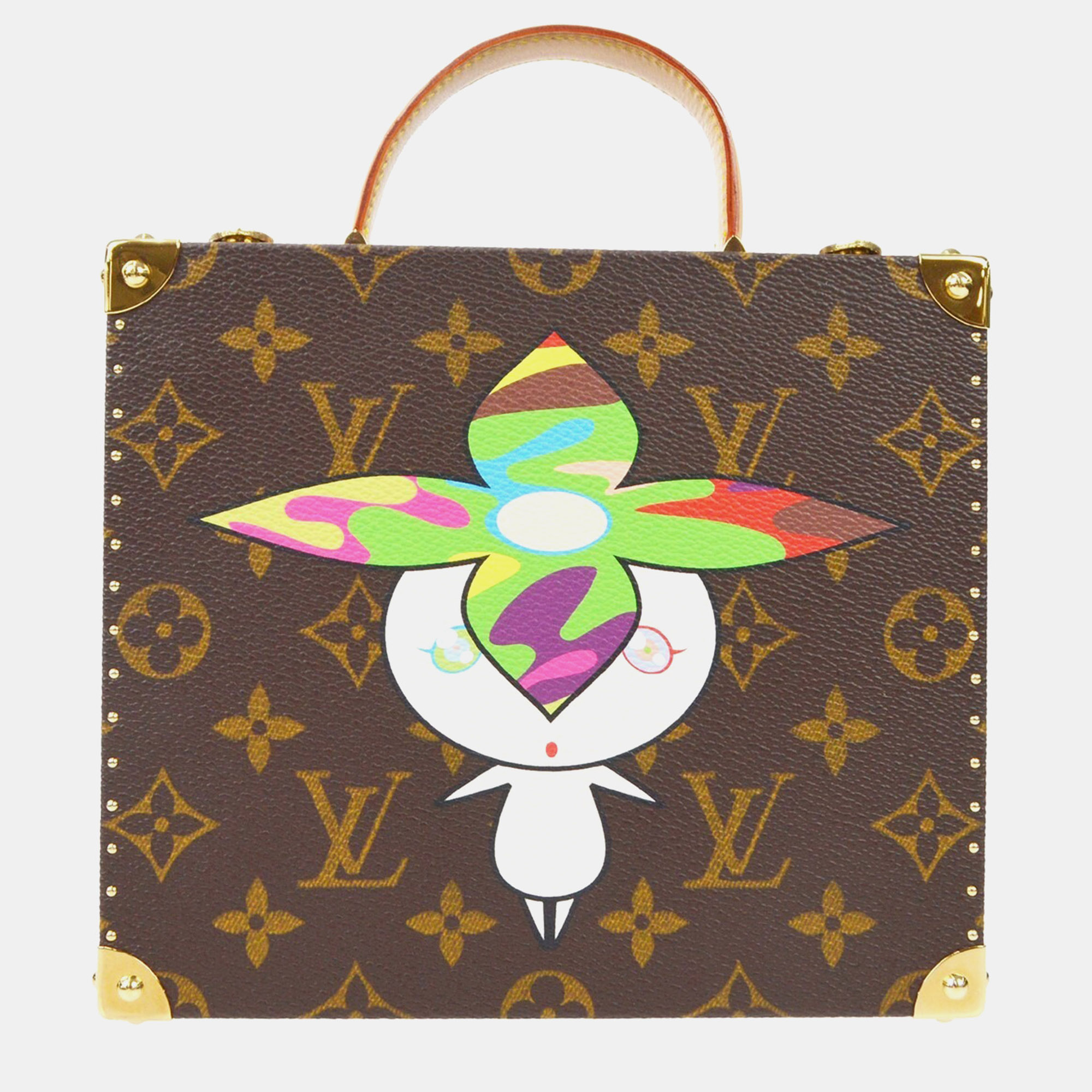 

Louis Vuitton Flower Hat Man Takashi Murakami Monogram Multicolore Canvas Jewelry Box Bag, Brown