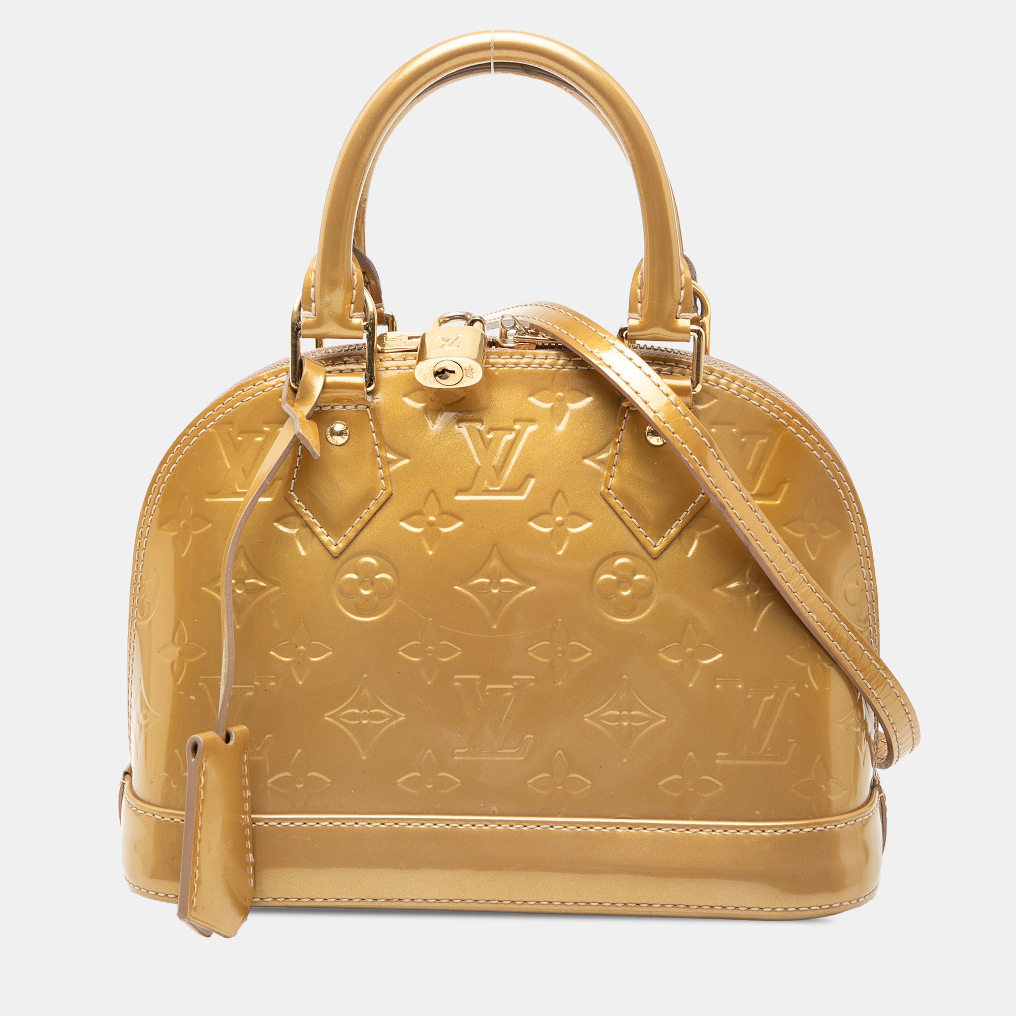 

Louis Vuitton Gold Monogram Vernis Alma BB