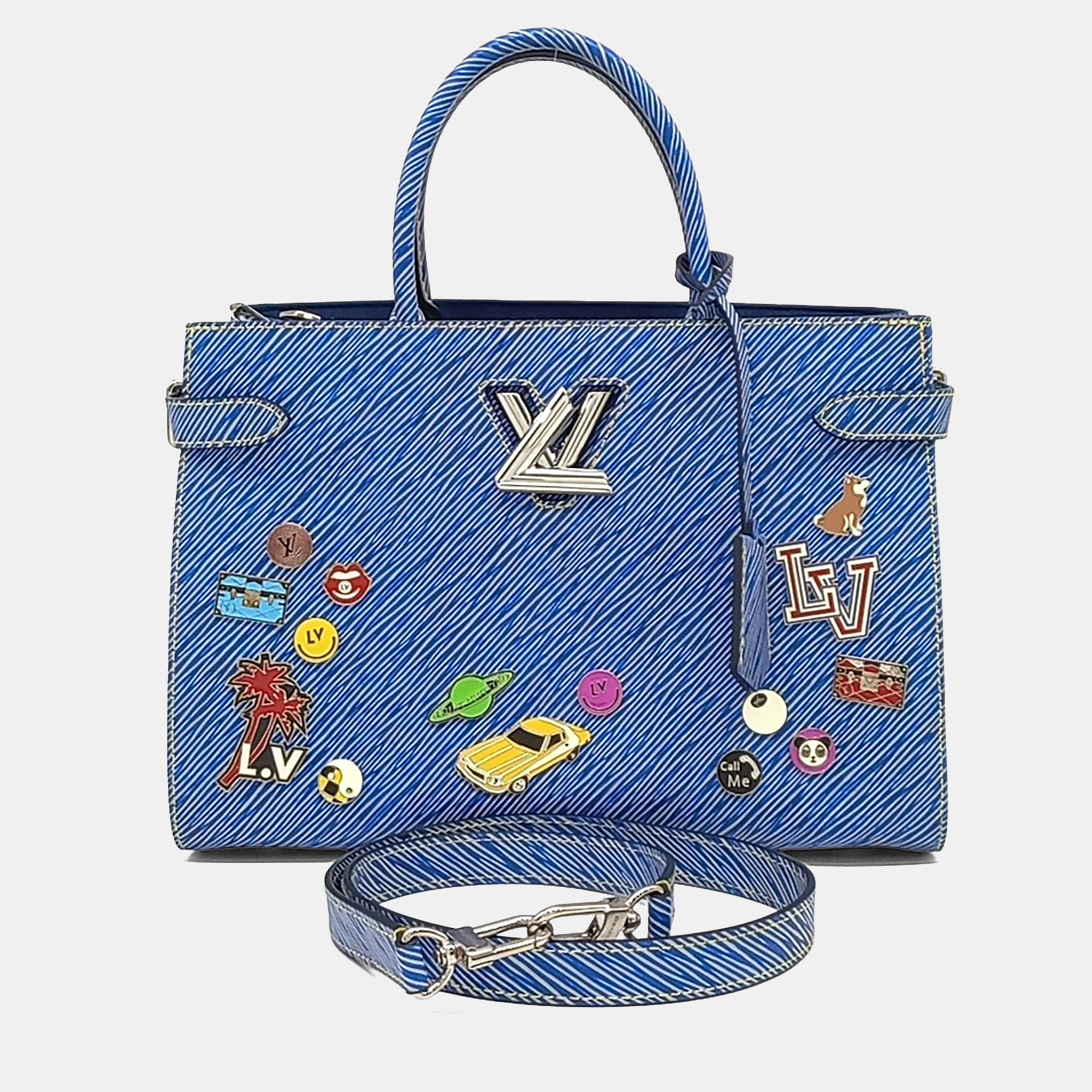 

Louis Vuitton Blue Multicolor Epi Leather Twist Tote and Shoulder Bag