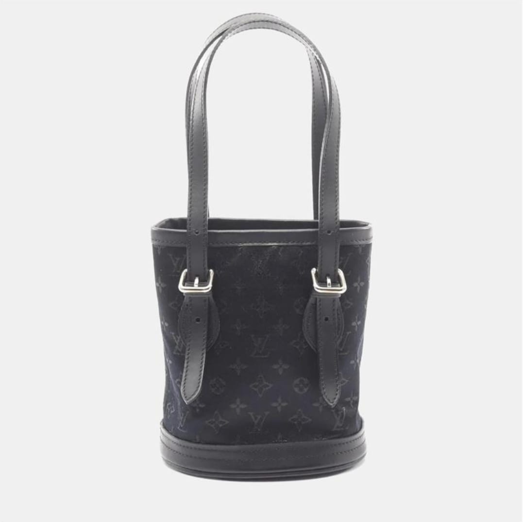 

Louis Vuitton Little Bucket Monogram Black Satin Shoulder Bag