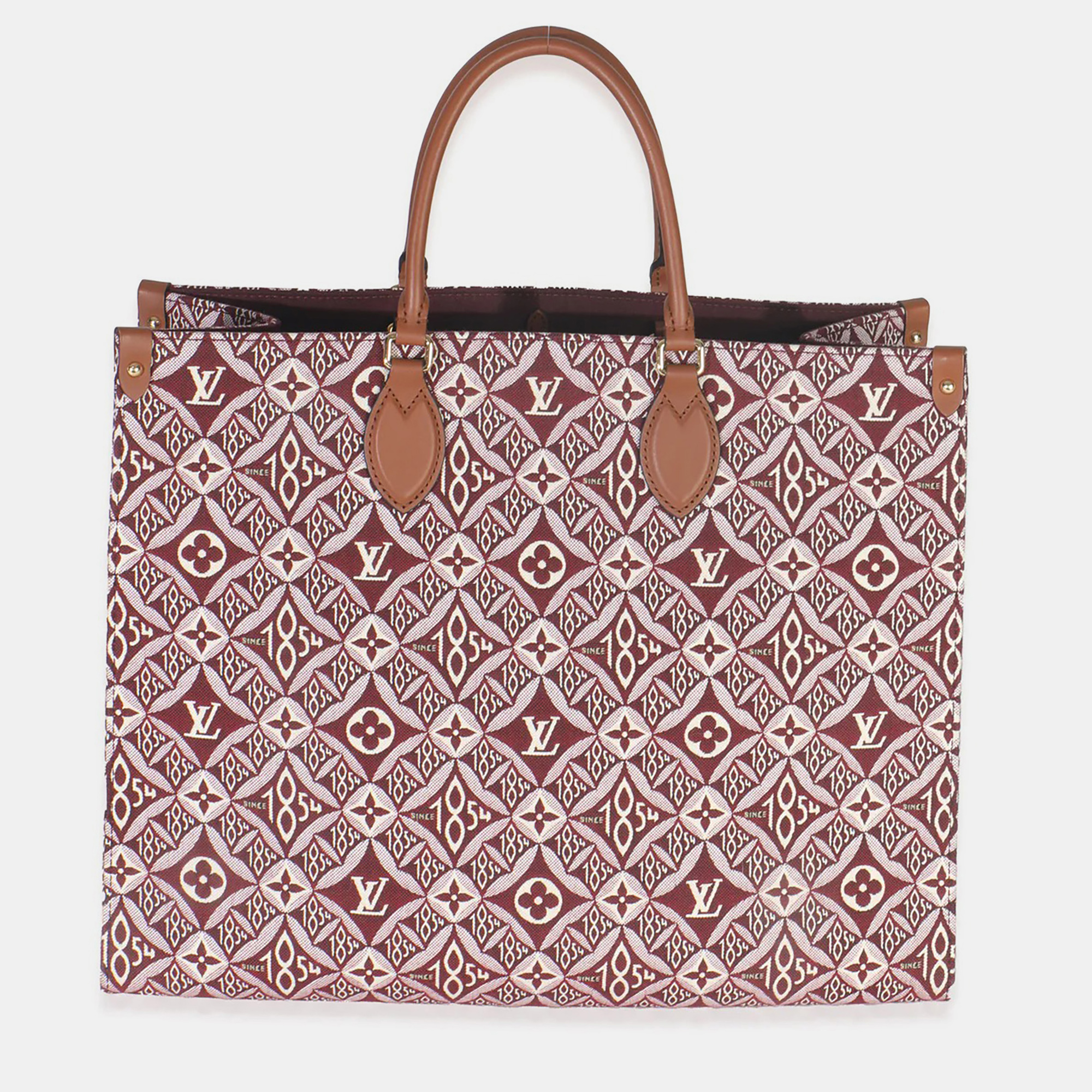 

Louis Vuitton Bordeaux Jacquard Canvas Since 1854 Onthego GM, Red