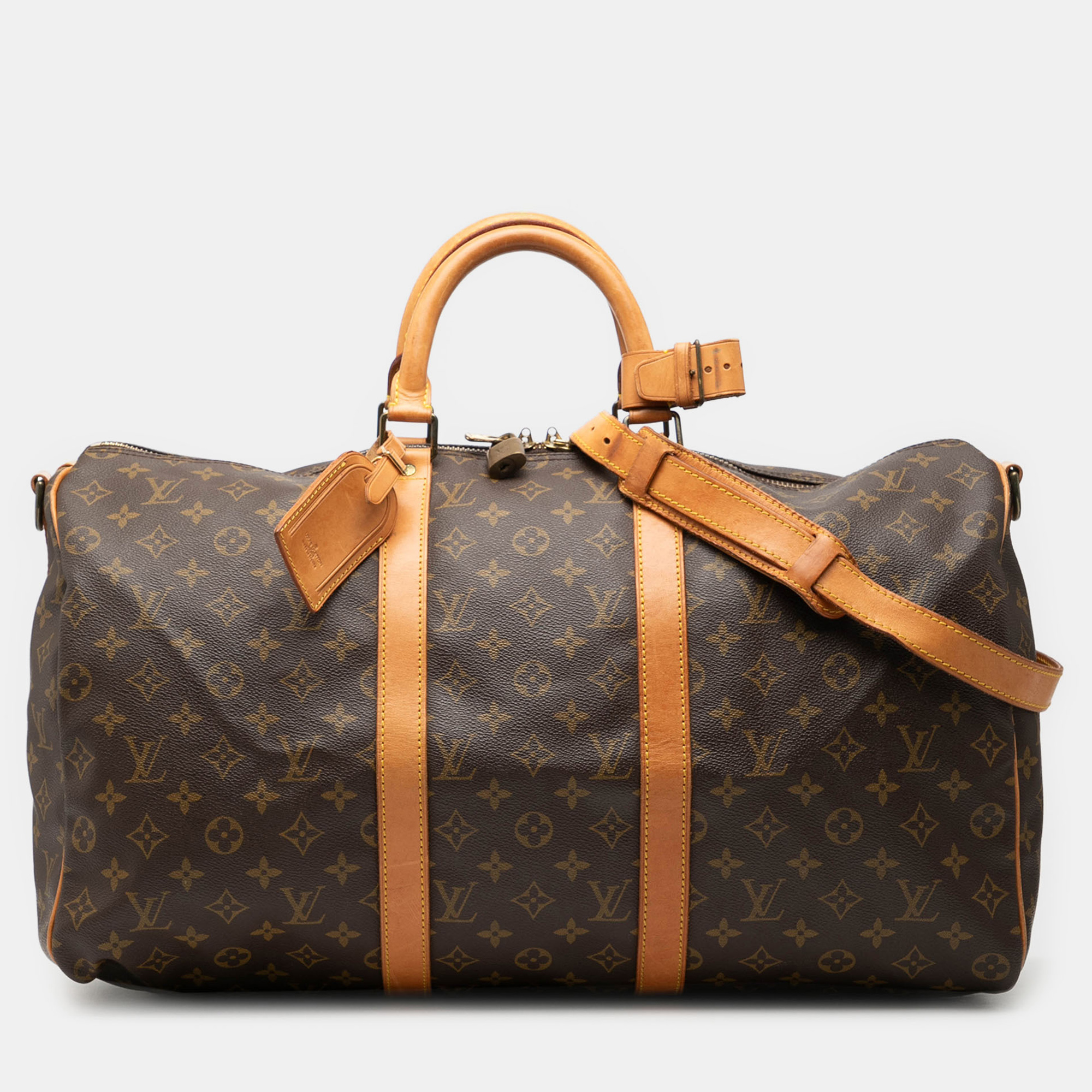 

Louis Vuitton Brown Monogram Keepall Bandouliere 50
