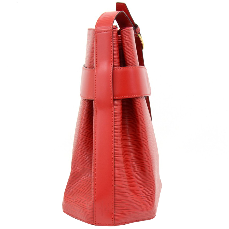 

Louis Vuitton Red Epi Leather Sac d'Epaule PM Bag