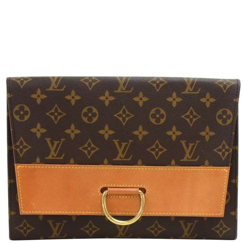 Louis Vuitton Vintage 1984 Monogram Compiegne Clutch Bag  I MISS YOU  VINTAGE
