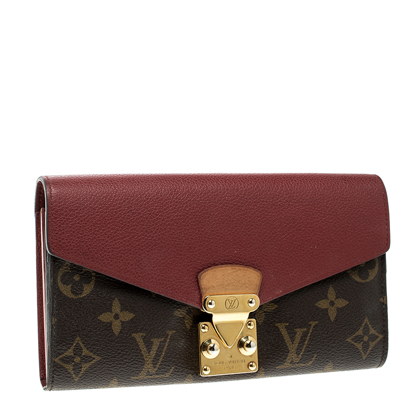 Louis Vuitton Monogram Portefeuille Pallas Compact Wallet M60140 PVC Red  Brown