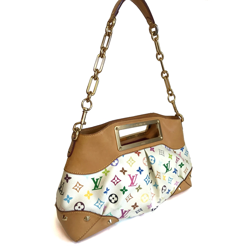 

Louis Vuitton White Monogram Multicolore Judy MM Bag, Multicolor