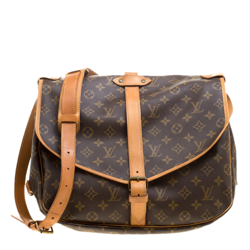 Pre Owned Louis Vuitton Monogram Canvas Saumur Messenger 35 Bag