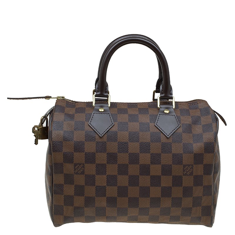 Pre Owned Louis Vuitton Damier Ebene Canvas Speedy 25