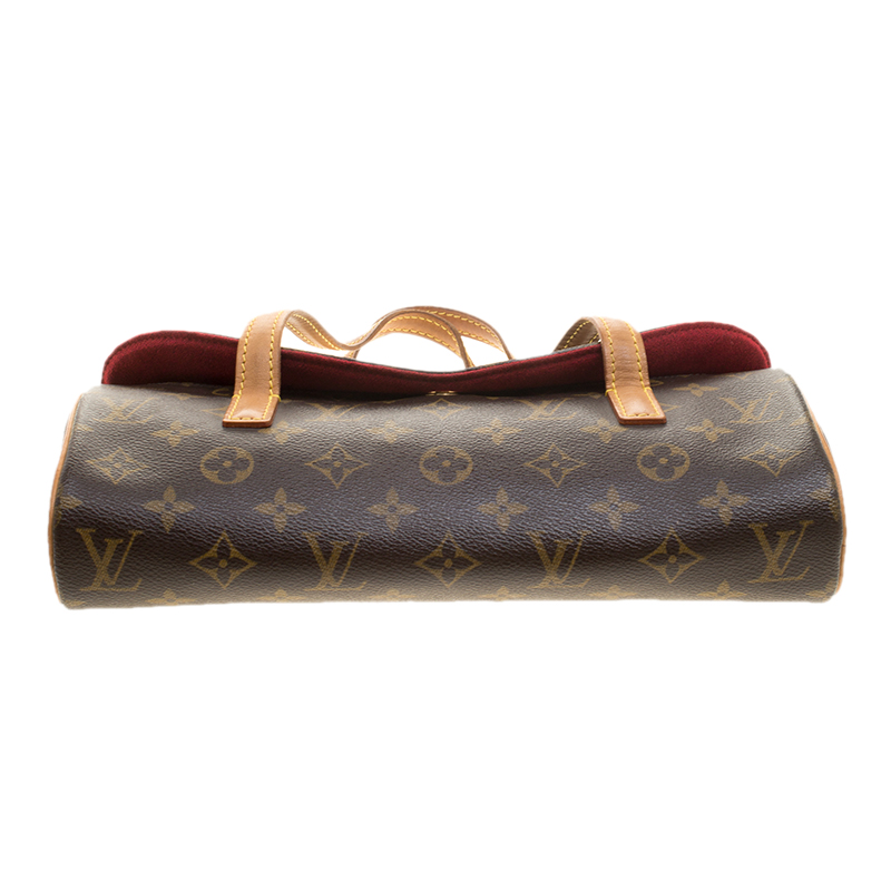 Louis Vuitton Monogram Sonatine Handbag M51902 Brown PVC Leather Women's LOUIS  VUITTON