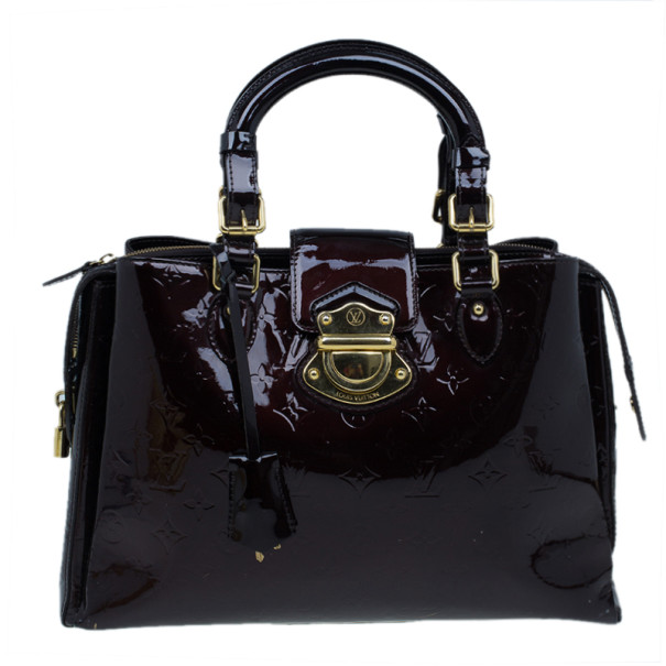 Pre Owned Louis Vuitton Amarante Monogram Vernis Melrose Avenue Tote