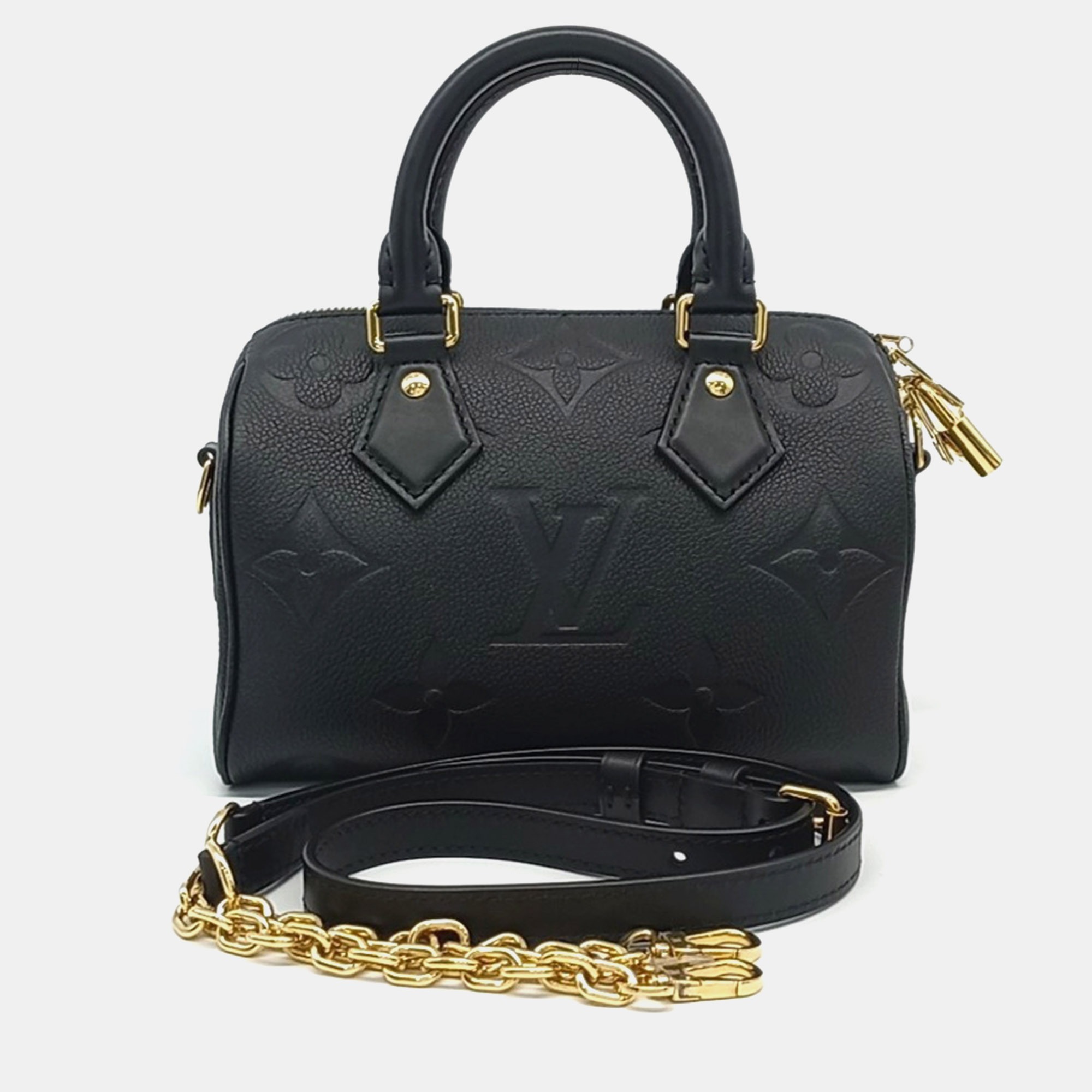

Louis Vuitton Black Leather Empreinte Bandoulière Speedy 20