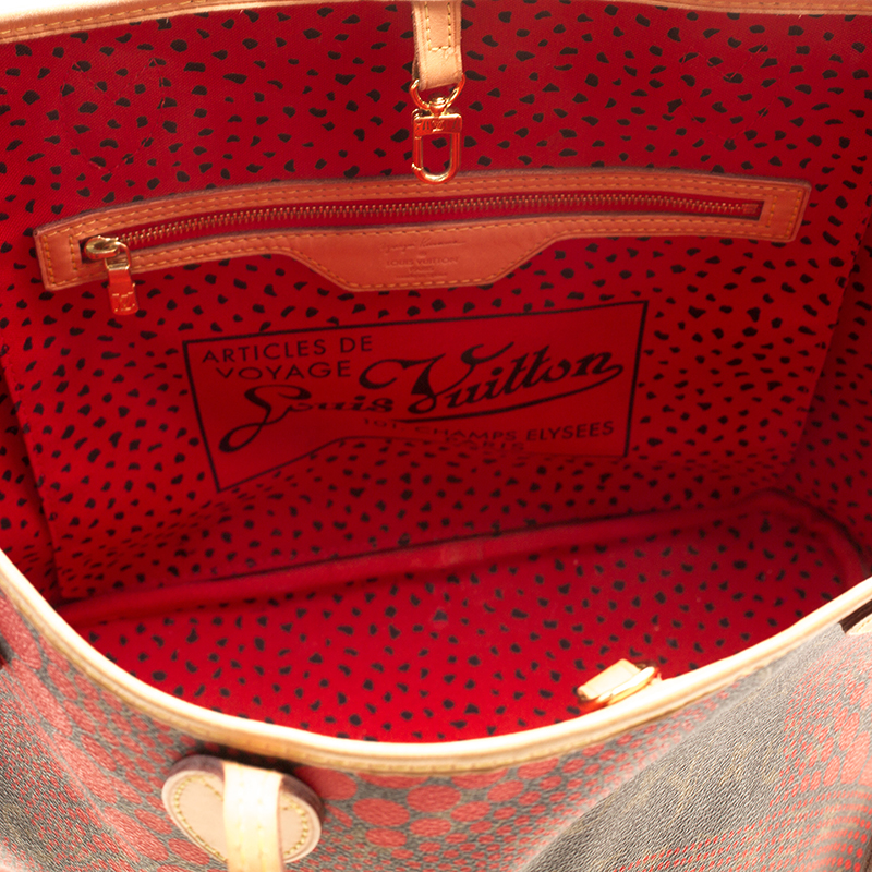 Louis Vuitton Rouge Monogram Canvas Limited Edition Yayoi Kusama Waves Neverfull Mm Bag