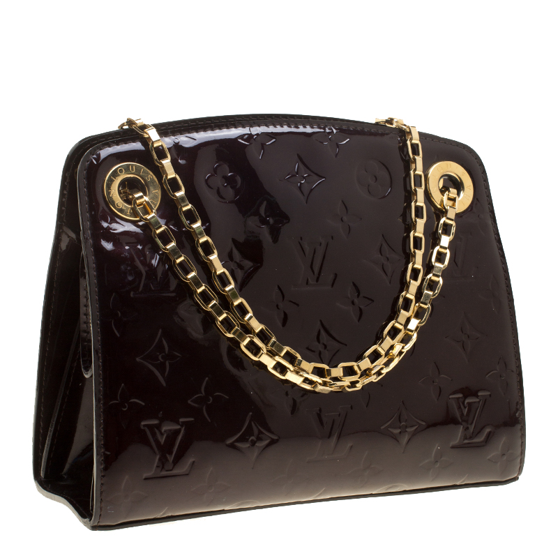Authenticated Used Louis Vuitton Bag Wilshire PM Amaranto Dark Purple  Handbag Tote Women's Monogram Verni M93641 LOUISVUITTON 