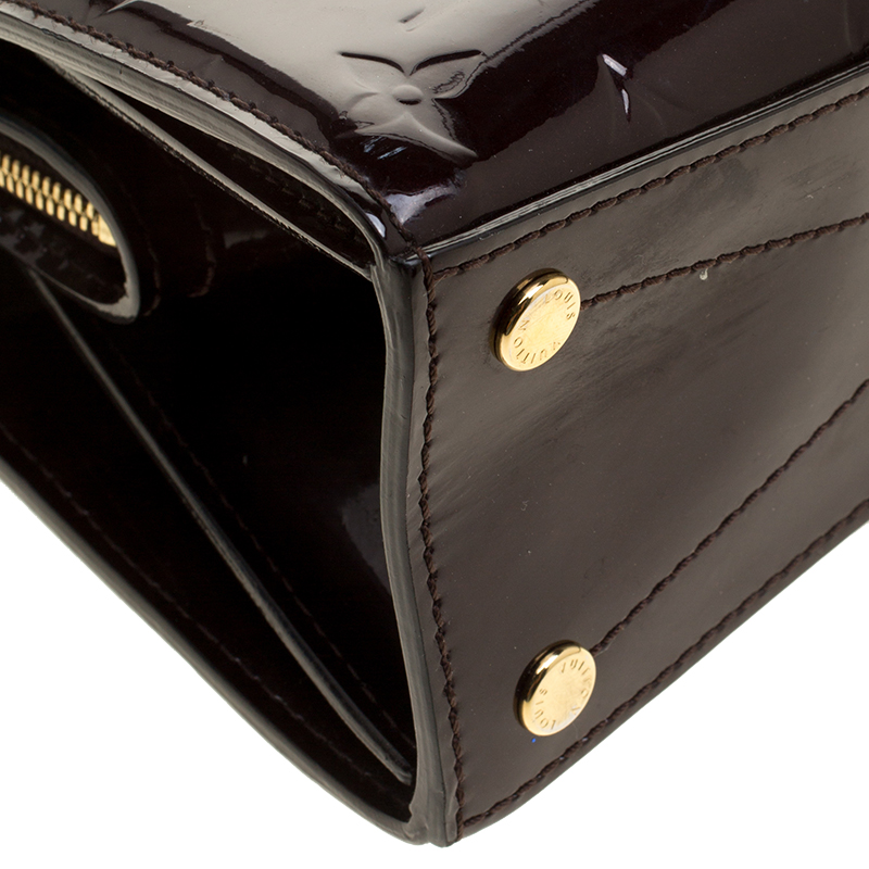 Authenticated Used Louis Vuitton Bag Wilshire PM Amaranto Dark Purple  Handbag Tote Women's Monogram Verni M93641 LOUISVUITTON 