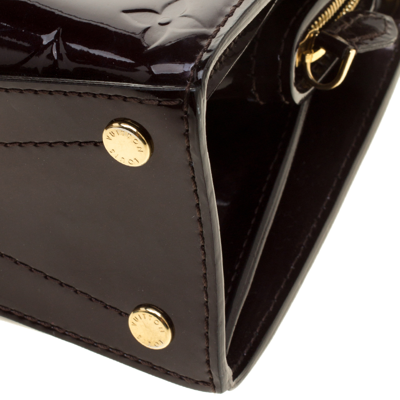 Authenticated used Louis Vuitton Bag Wilshire PM Amaranto Dark Purple Handbag Tote Women's Monogram Verni M93641 Louisvuitton, Adult Unisex, Size: (