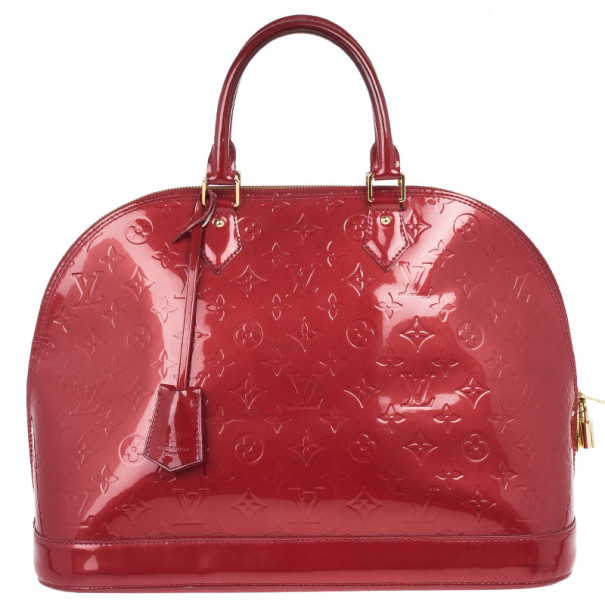 Pre Owned Louis Vuitton Red Monogram Vernis Alma