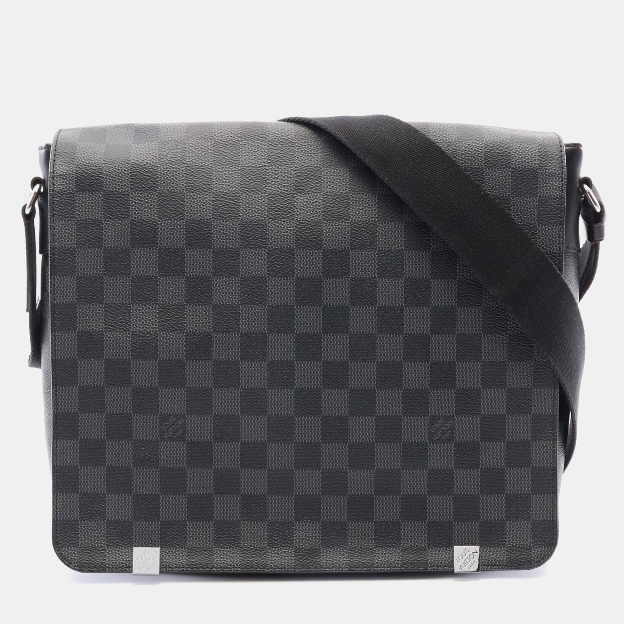 Louis Vuitton Black Canvas Leather Shoulder Bag