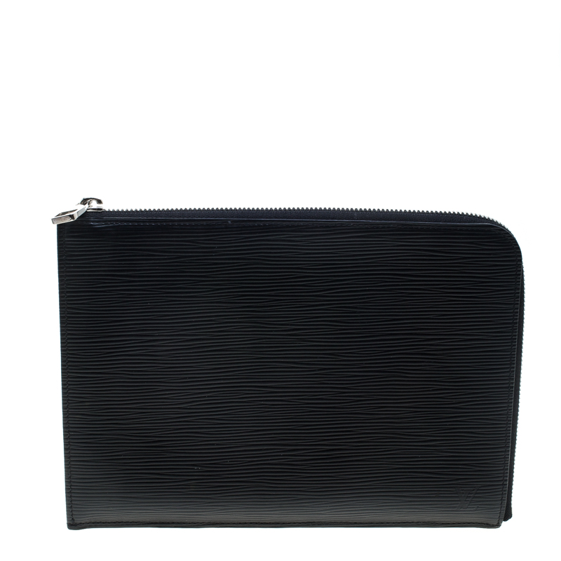 Pre-owned Louis Vuitton Black Epi Leather Documents Portfolio Pochette ...