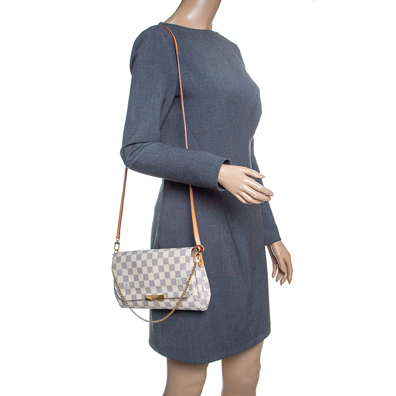 krigsskib Dejlig fajance Louis Vuitton Damier Azur Monogram Canvas Favorite MM Crossbody Bag Louis  Vuitton | TLC