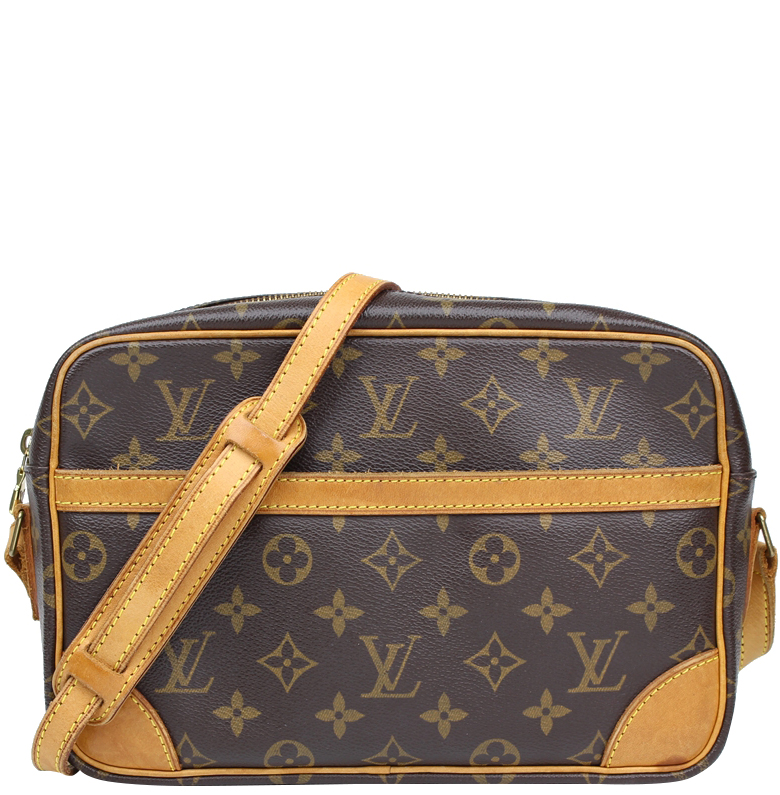 Louis Vuitton Shoulder Bag Trocadero 27 Brown Beige Gold Monogram