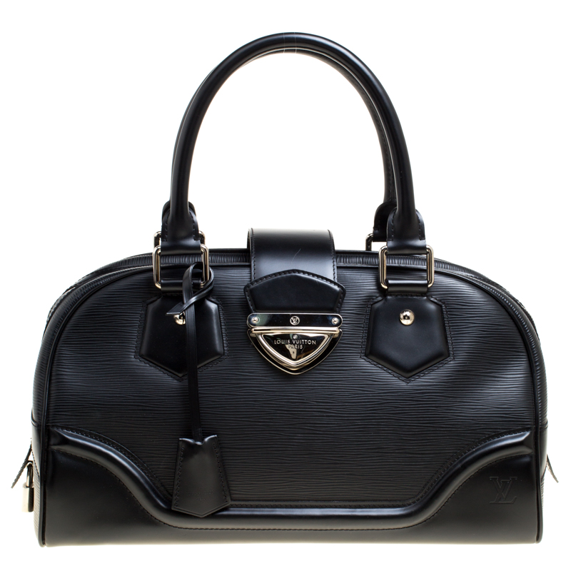 Pre Owned Louis Vuitton Black Epi Leather Bowling Montaigne GM Bag