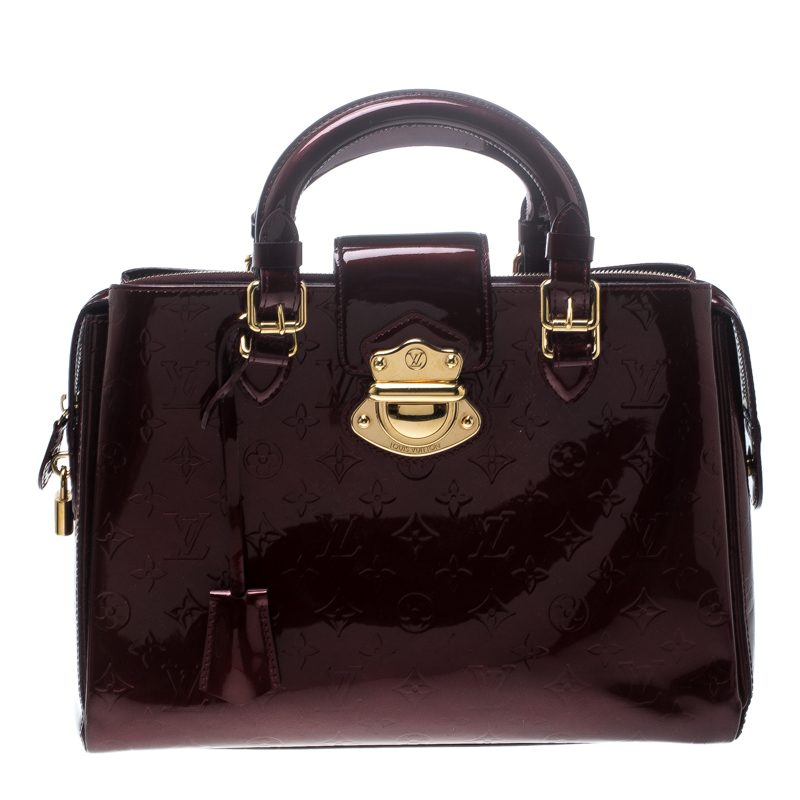 Pre Owned Louis Vuitton Pomme D’amour Monogram Vernis Melrose Avenue Bag