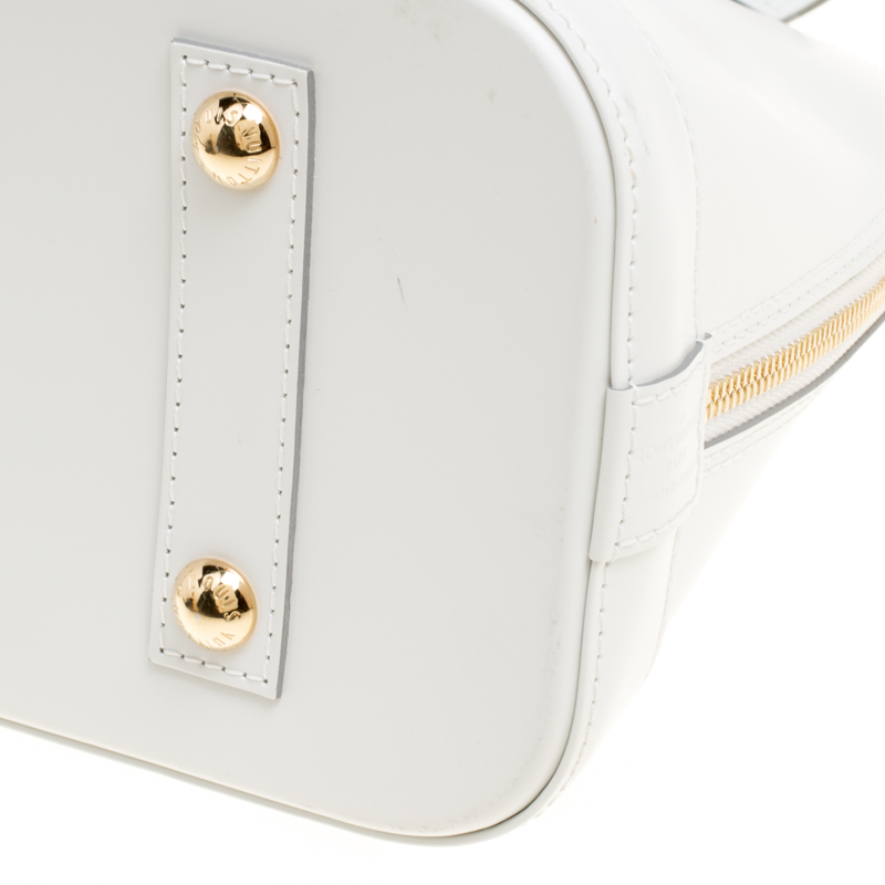 Louis Vuitton White Leather Limited Edition Mars 2015 Alma PM Bag