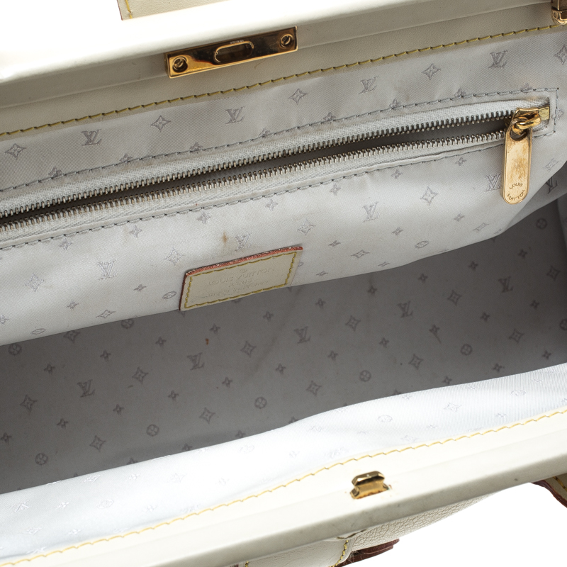 Louis Vuitton Blanc White Leather Suhali L'Ingenieux PM Doctor Frame Bag  For Sale at 1stDibs