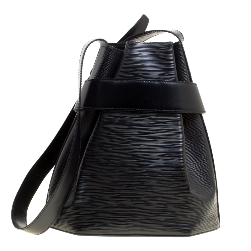 Lot - Louis Vuitton Black Epi Leather Sac D'Epaule PM Shoulder Bag