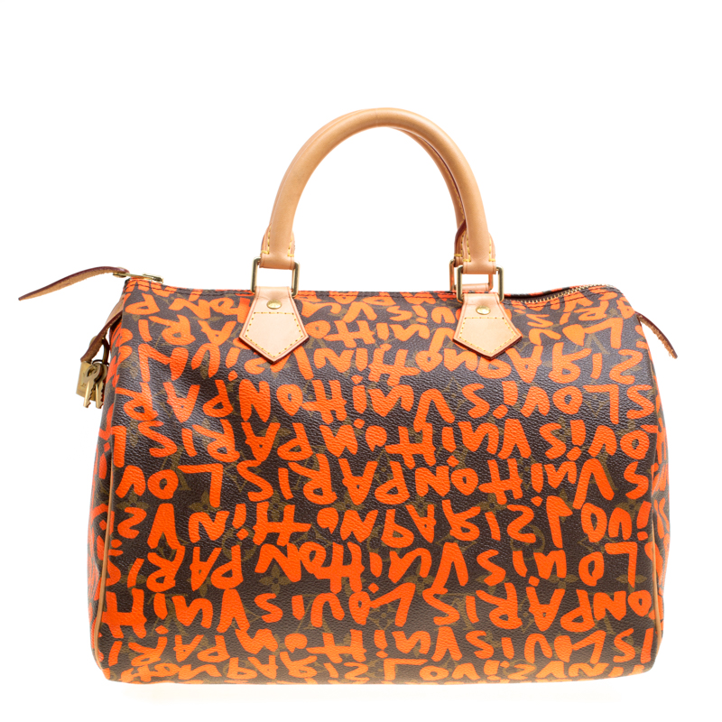 Louis Vuitton Monogram Canvas Neon Orange Graffiti Stephen Sprouse Speedy 30 Bag Louis Vuitton | TLC