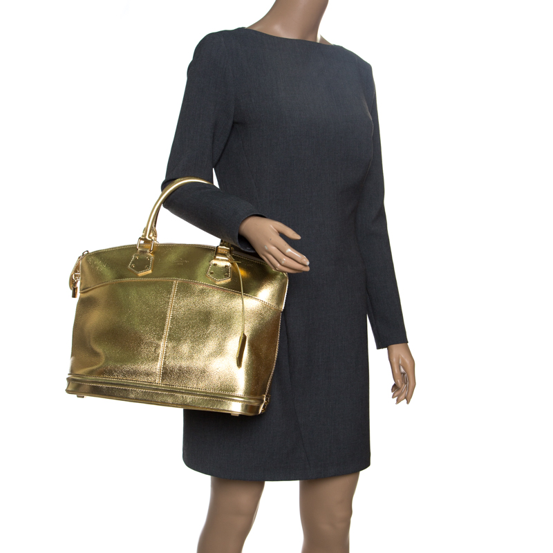 

Louis Vuitton Gold Suhali Leather Lockit MM Bag
