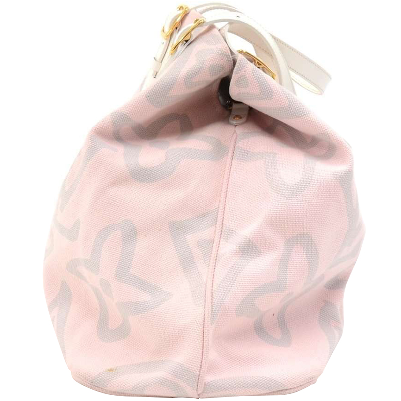 

Louis Vuitton Pink/Grey Canvas Limited Edition Tahitienne Cabas GM Bag