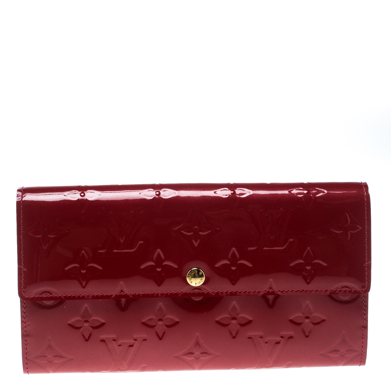 Louis Vuitton Rouge Grenadine Monogram Vernis Sarah Wallet