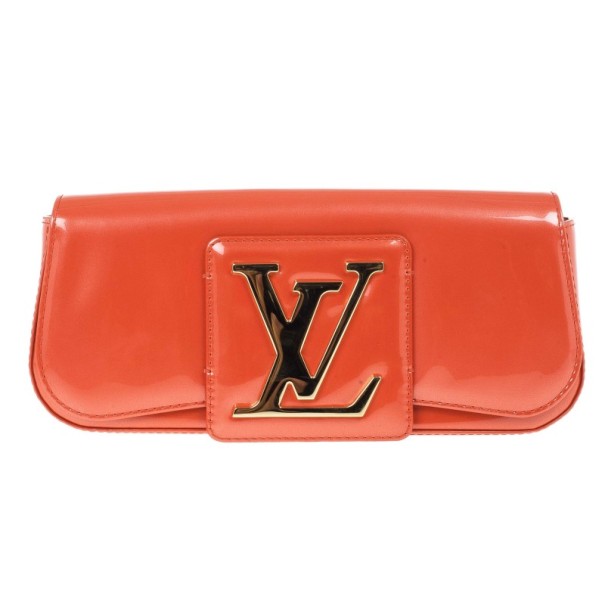 Louis Vuitton Orange Patent Leather Sobe Clutch Louis Vuitton