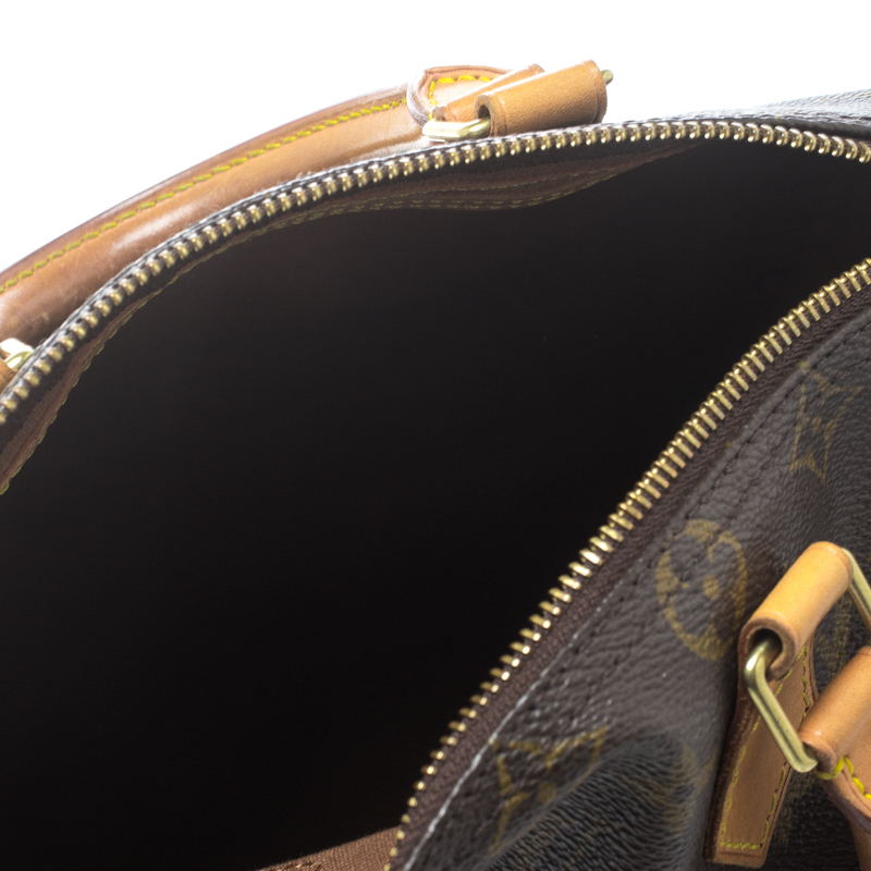 Louis Vuitton Monogram Canvas Speedy 35 Top Handle Bag M41524 Brown Cloth  ref.963655 - Joli Closet
