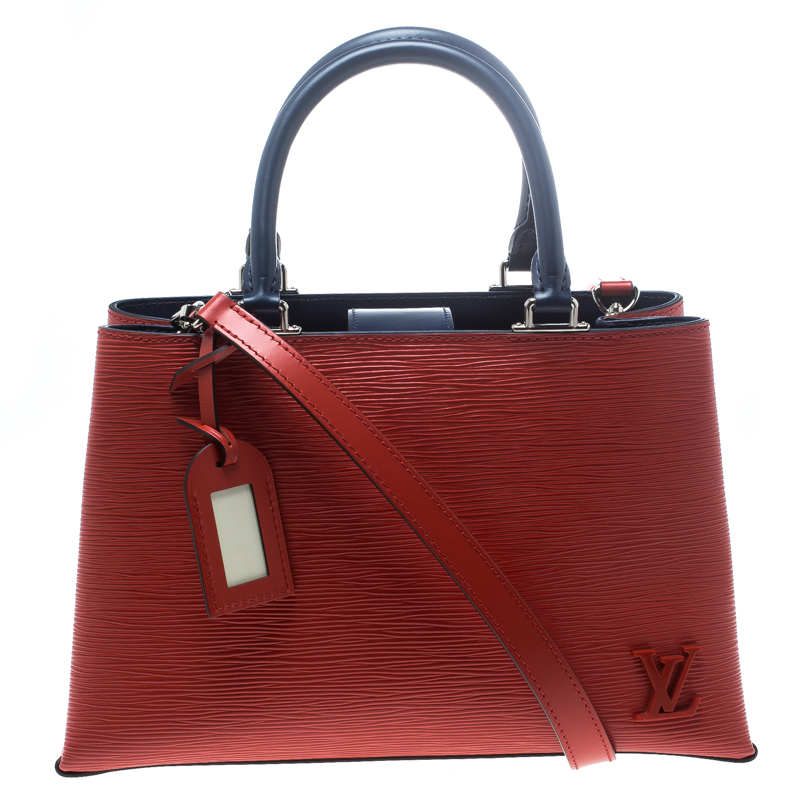 Pre Owned Louis Vuitton Coquelicot Epi Leather Kleber MM Bag