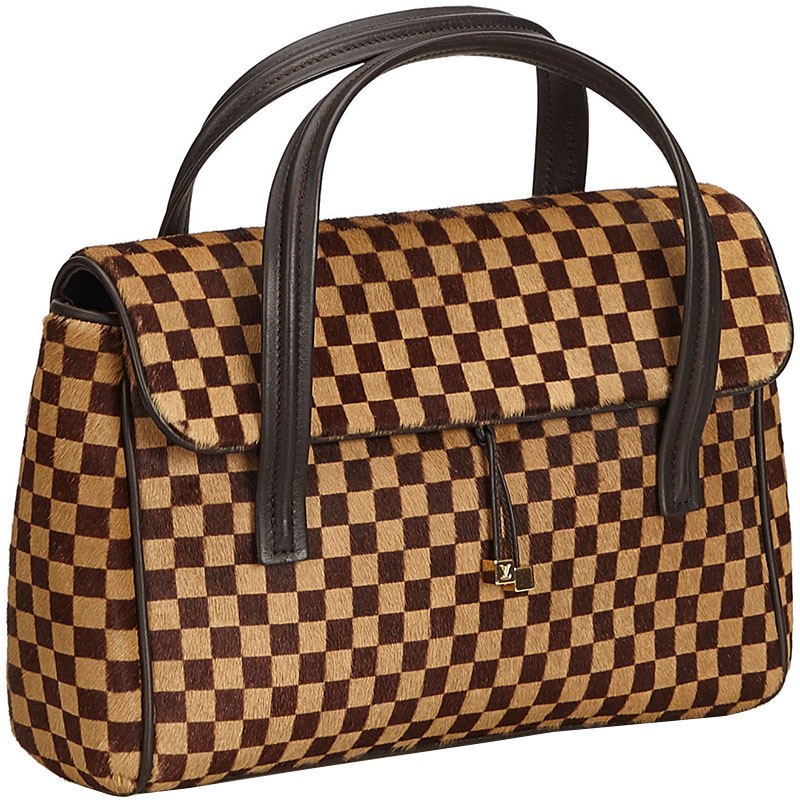

Louis Vuitton Damier Sauvage Calfhair Limited Edition Lionne Spawn Bag, Brown
