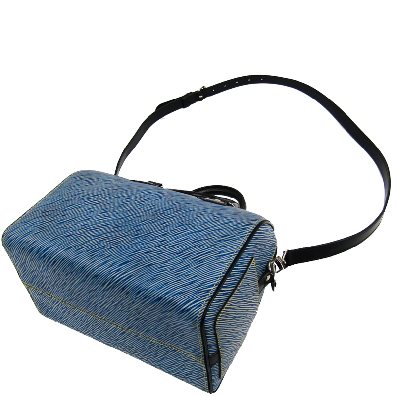 

Louis Vuitton Denim Epi Leather Speedy Bandouliere 25 Bag, Blue