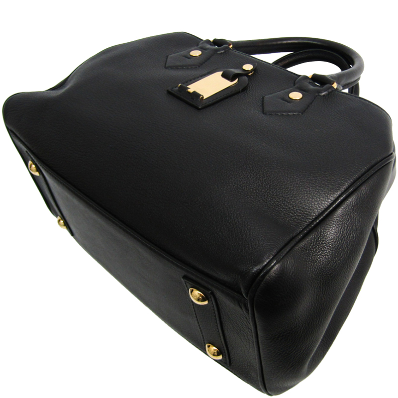 

Louis Vuitton Black Leather Satchel Bag