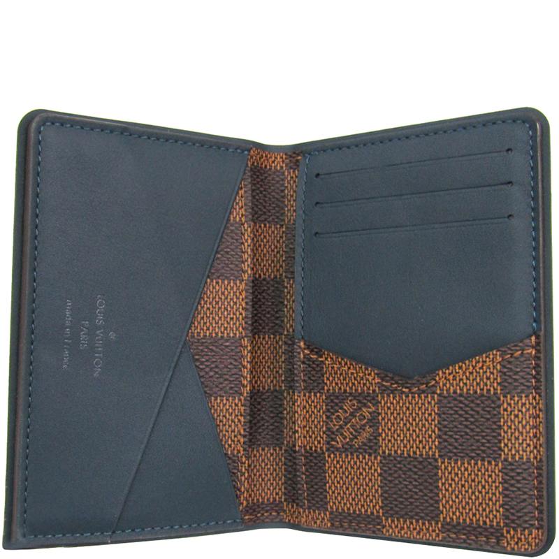 

Louis Vuitton Bleu Marine Damier Ebene Canvas Pocket Organizer, Brown