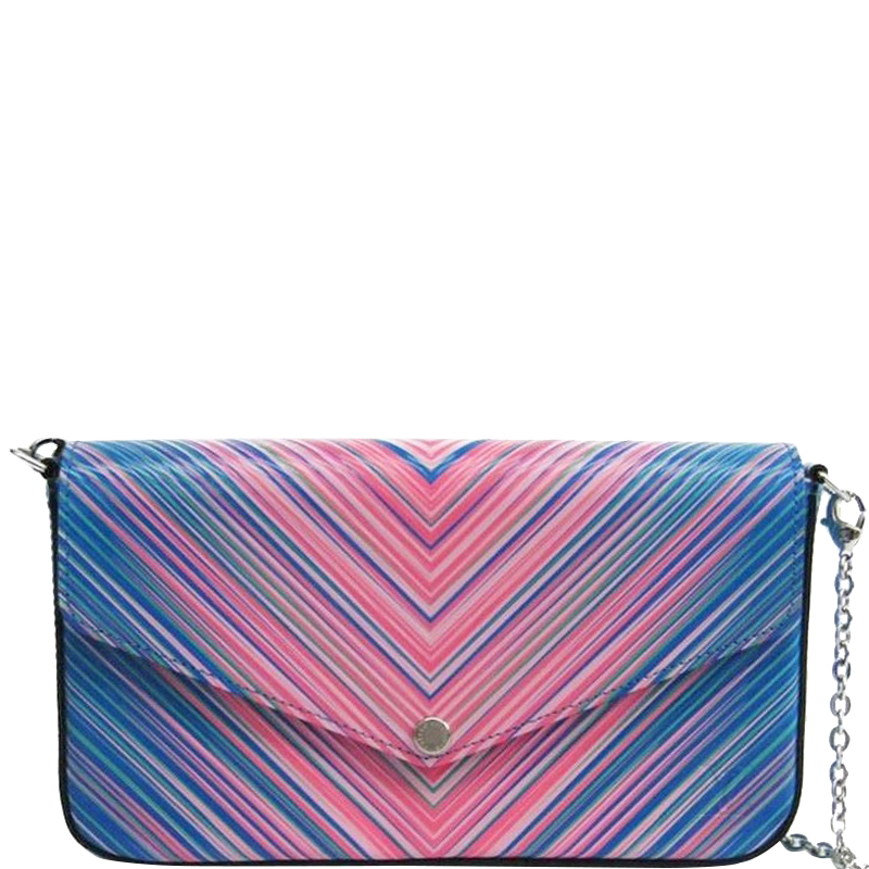 Louis Vuitton Pochette Felicie Epi Tropical in Leather with Silver