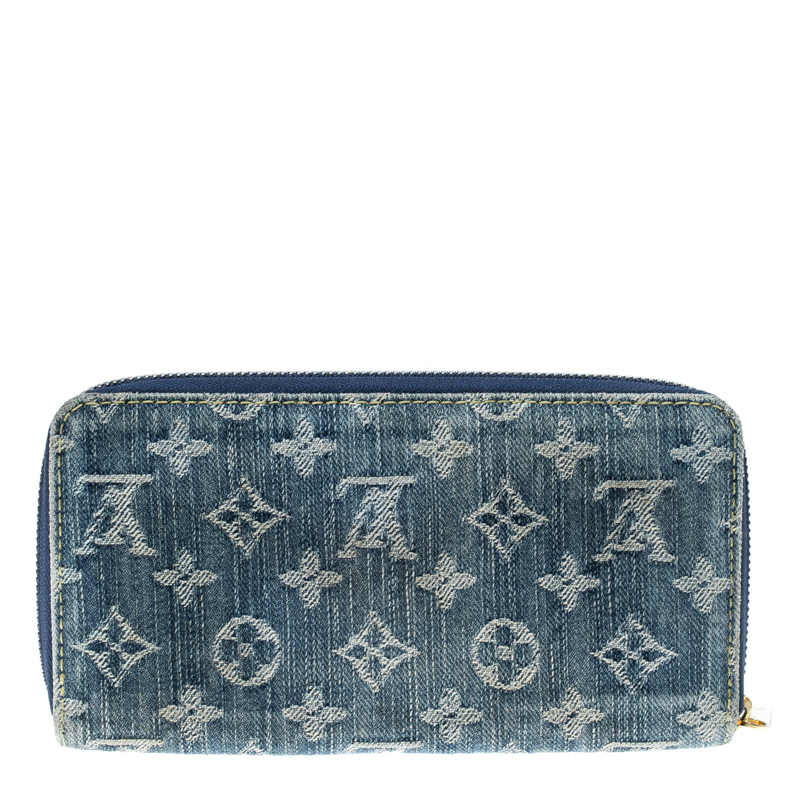 Louis Vuitton Blue Denim Monogram Denim Small Zippy Wallet