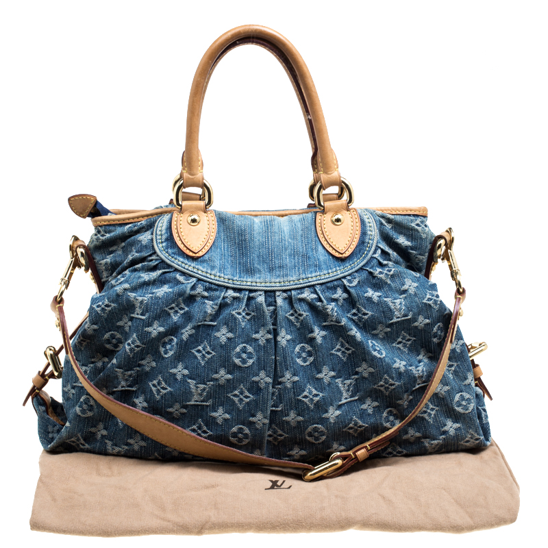 Louis Vuitton Blue Denim Monogram Denim Neo Cabby MM Bag - Yoogi's Closet